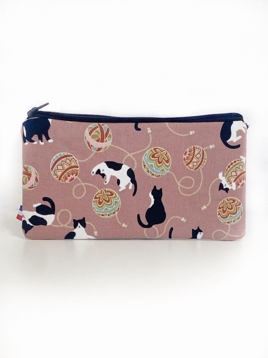 Trousse allongée Chats Rose Blush – Image 2