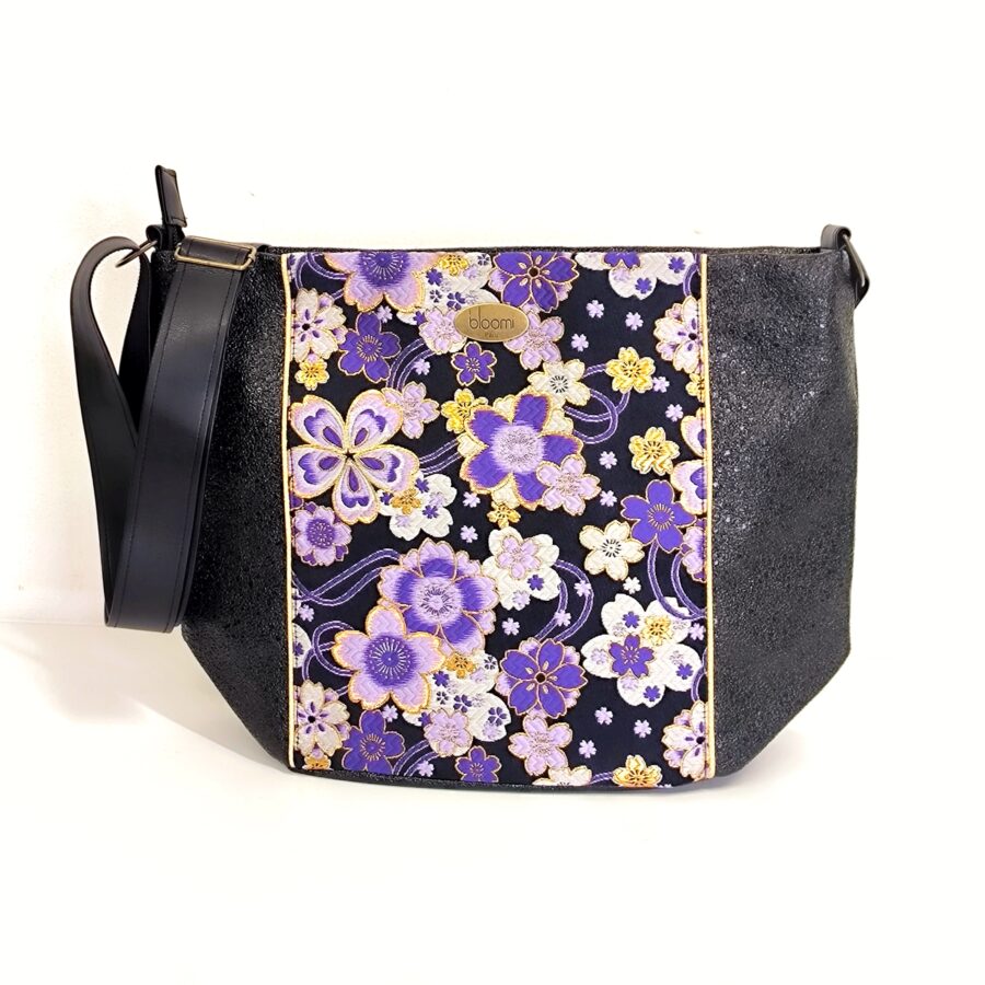 Sac bandoulière vegan en  Kimono Violet précieux